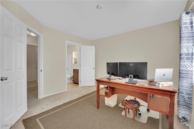 office with carpet and baseboards