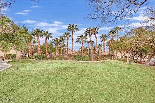 view of yard with fence