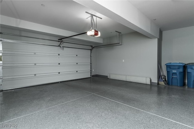 garage featuring a garage door opener