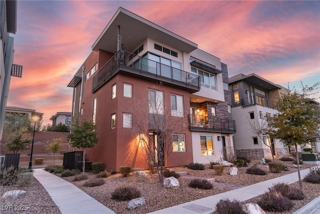 view of front of home with stucco siding