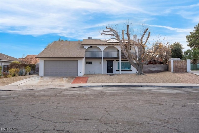 view of front property with a garage