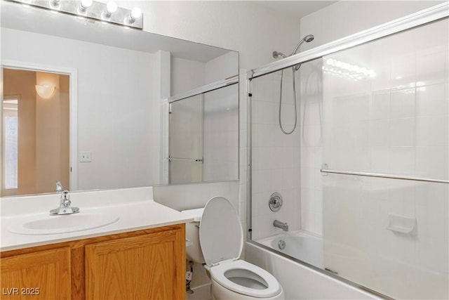 4507 Golden Palomino Ln, North Las Vegas, NV 89032 - bathroom featuring toilet, vanity, and shower / bath combination with glass door