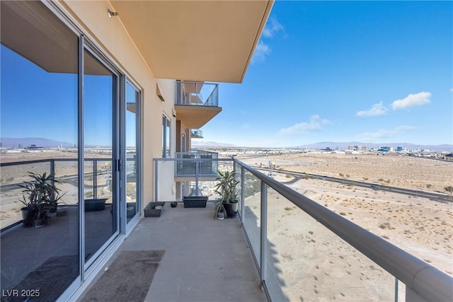 balcony with a mountain view