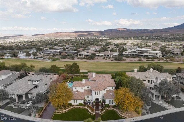 bird's eye view featuring a mountain view