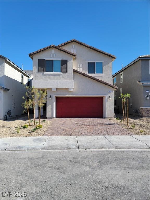 view of front property with a garage