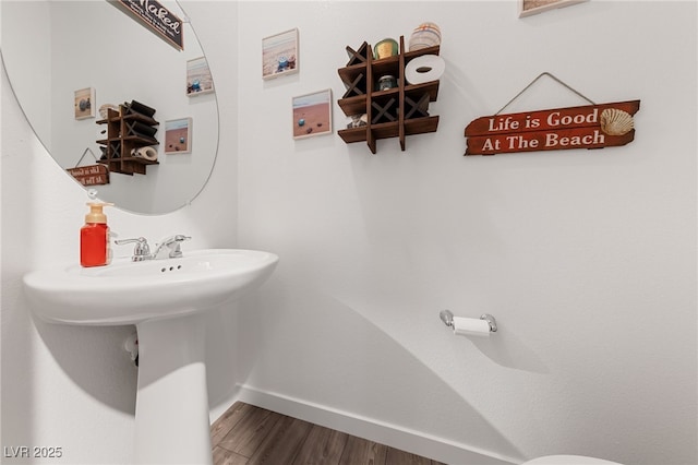 bathroom featuring hardwood / wood-style flooring