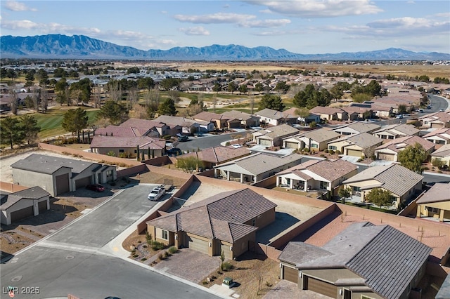 aerial view with a mountain view