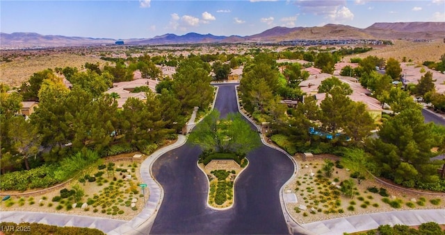 bird's eye view featuring a mountain view