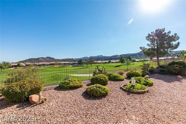 view of yard featuring a mountain view and a rural view