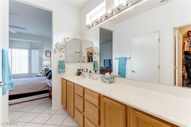 bathroom featuring vanity and tile patterned floors