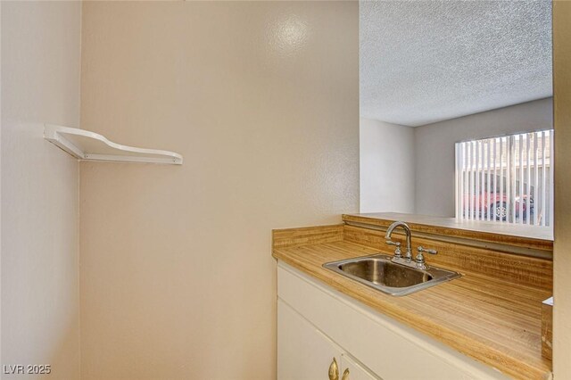 kitchen featuring sink and a textured ceiling