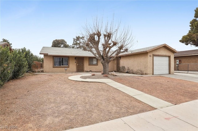 single story home with a garage