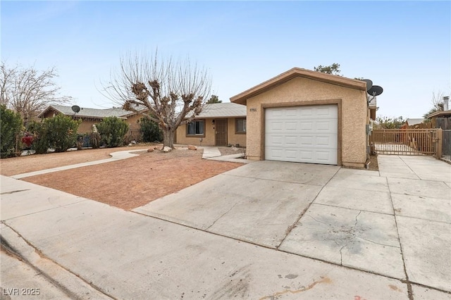 single story home with a garage