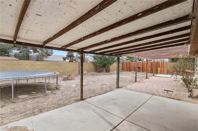 view of patio featuring a trampoline