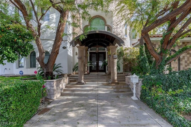 doorway to property with french doors