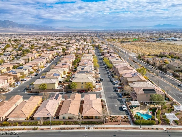 bird's eye view featuring a mountain view