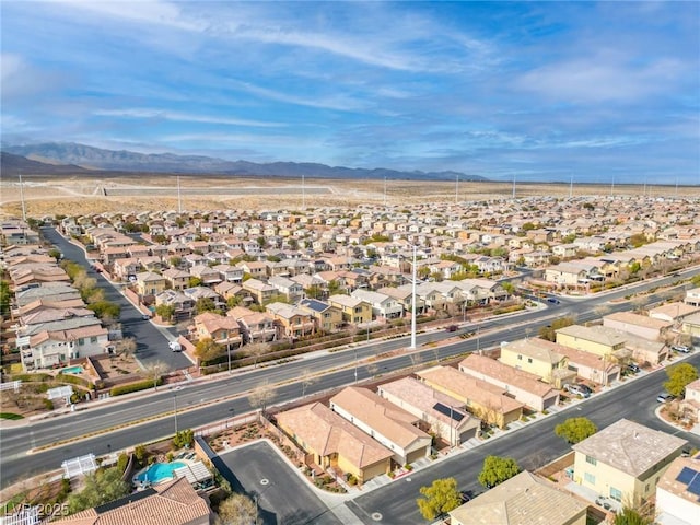 bird's eye view featuring a mountain view