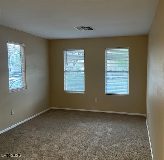 carpeted spare room featuring a healthy amount of sunlight