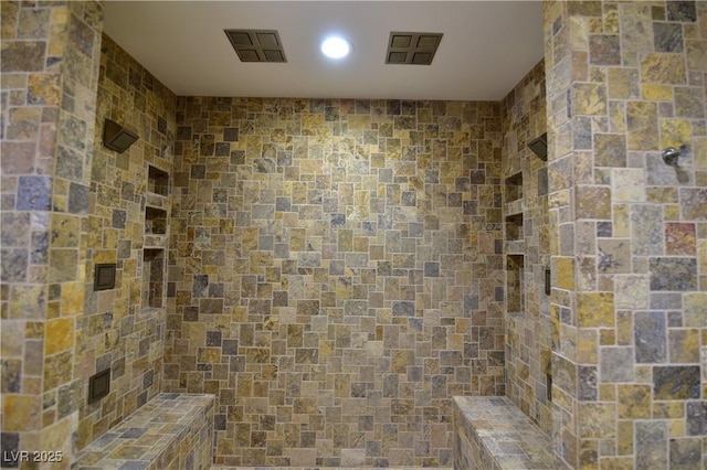 bathroom featuring a shower