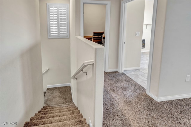 stairs with carpet floors