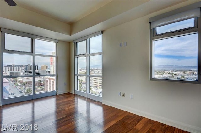 unfurnished room with wood-type flooring