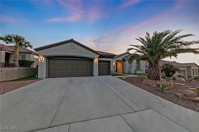 view of front of property featuring a garage