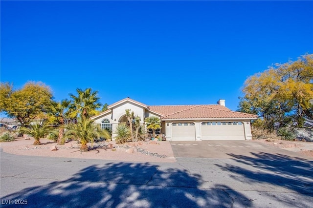 view of front of house with a garage