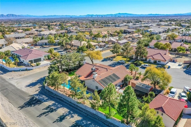 drone / aerial view with a mountain view