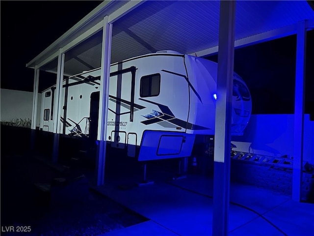 exterior space featuring a carport