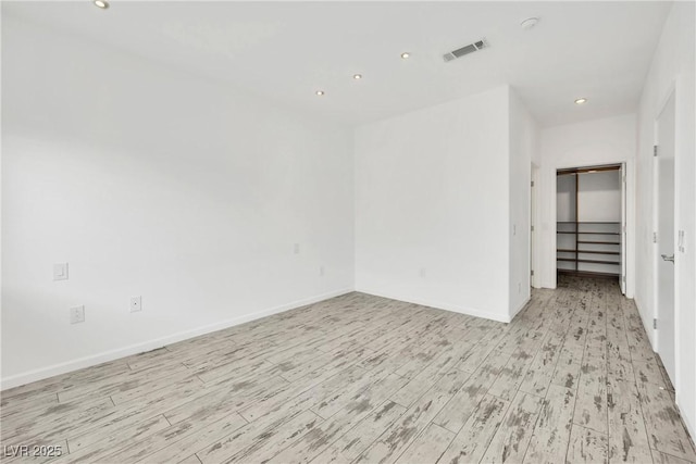 empty room featuring light wood-type flooring