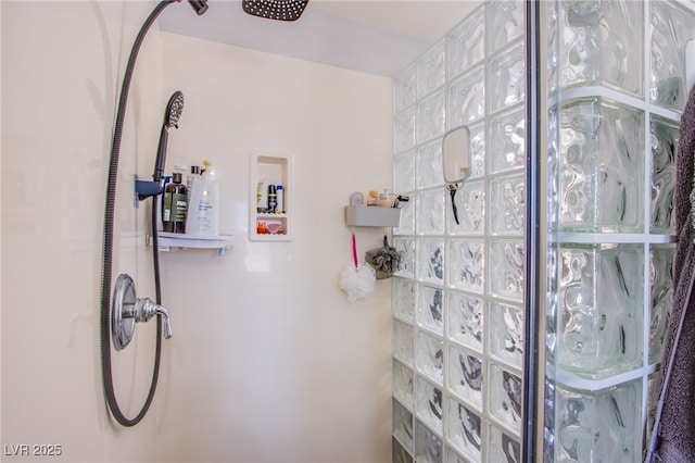 bathroom featuring walk in shower