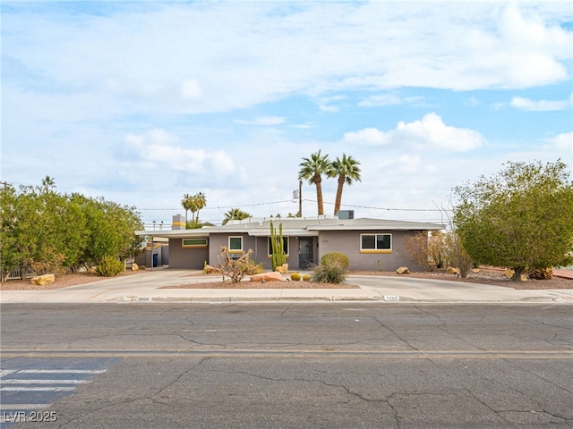 view of single story home