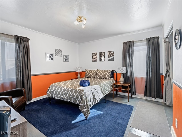 bedroom featuring ornamental molding