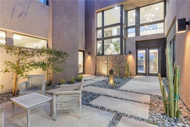 property entrance with french doors