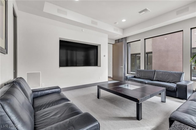 living room with carpet floors