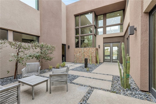 exterior space featuring french doors