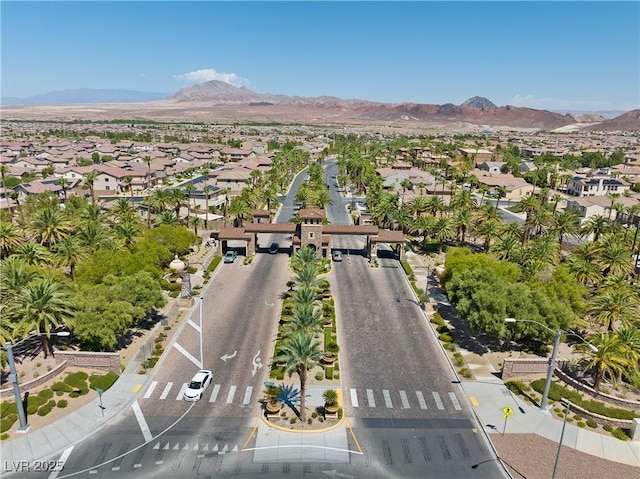 bird's eye view featuring a mountain view