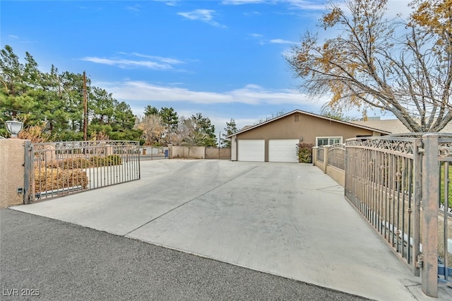 view of side of property with a garage