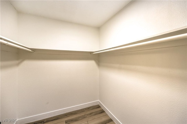 spacious closet featuring hardwood / wood-style floors