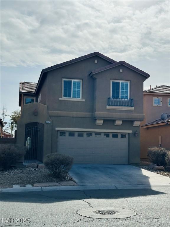 front of property featuring a garage