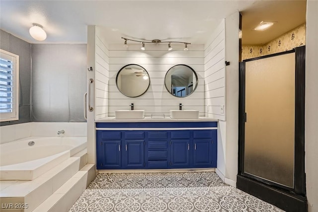 3954 Edgemoor Way, Las Vegas, NV 89121 - full bath with a shower stall, a bath, and double vanity