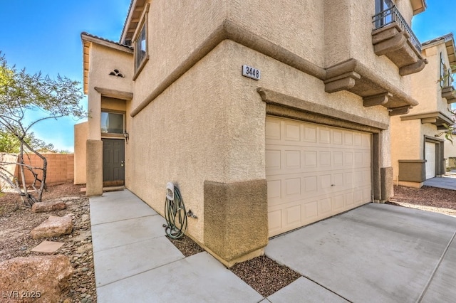 entrance to property featuring a garage