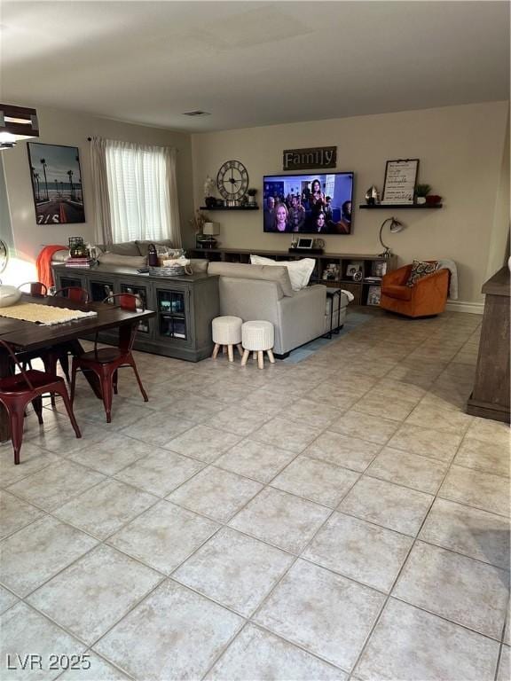 view of tiled dining space