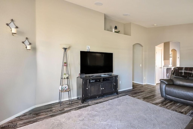 living room featuring hardwood / wood-style flooring