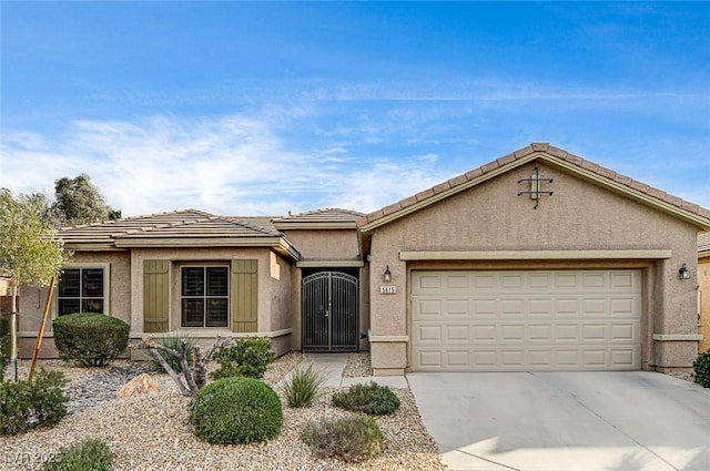 view of front of home with a garage