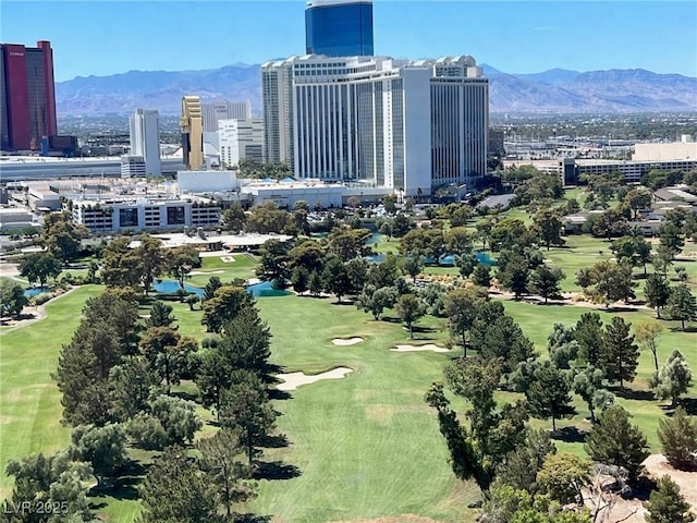 bird's eye view featuring a mountain view