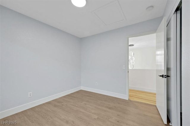 empty room featuring light hardwood / wood-style flooring