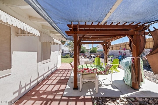 view of patio with a pergola