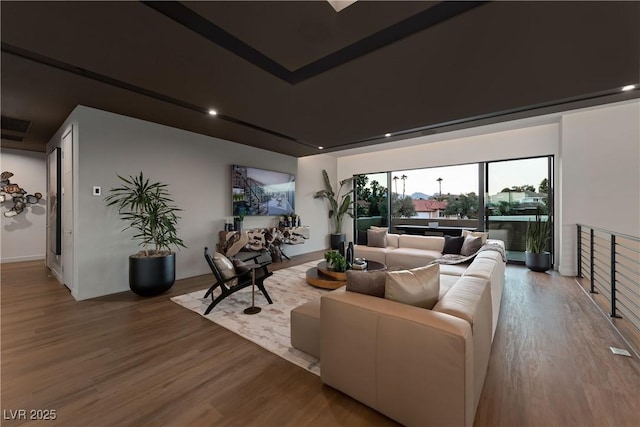 living room featuring hardwood / wood-style floors