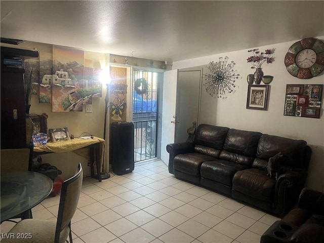 view of tiled living room